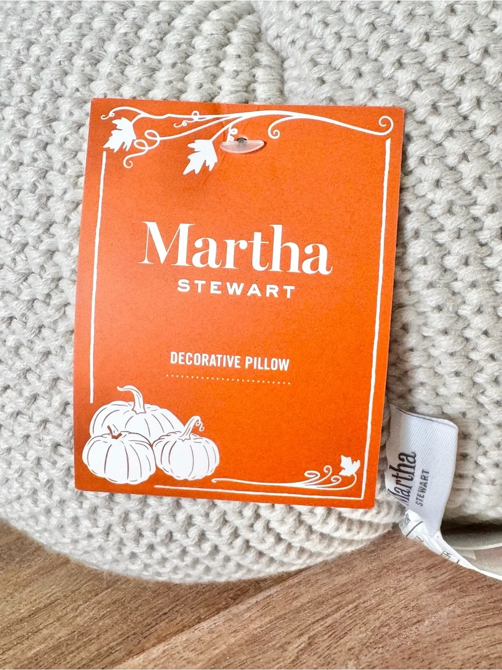 MARTHA STEWART Crochet Shaped Pumpkin Pillow